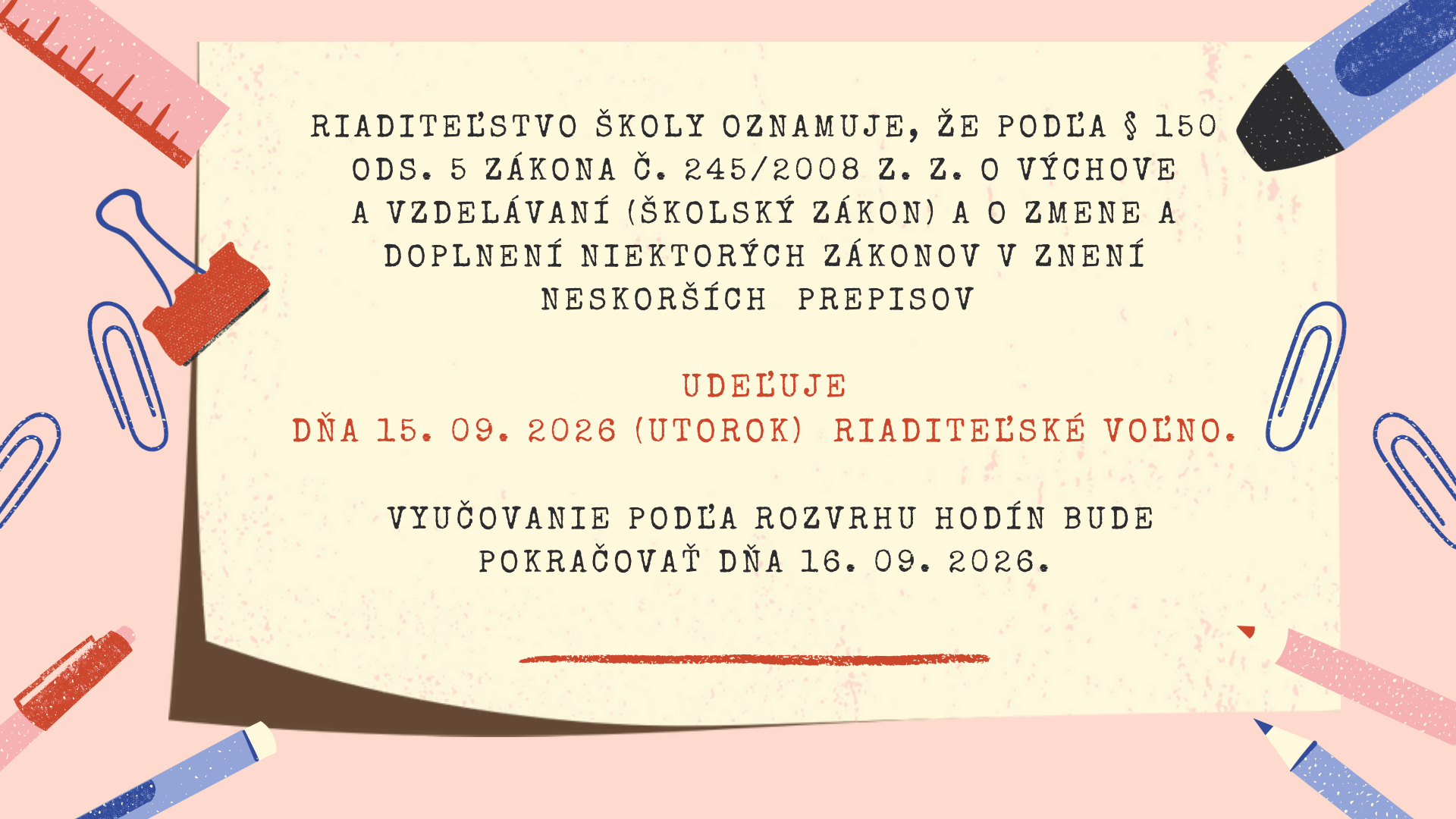 Riaditeľské voľno